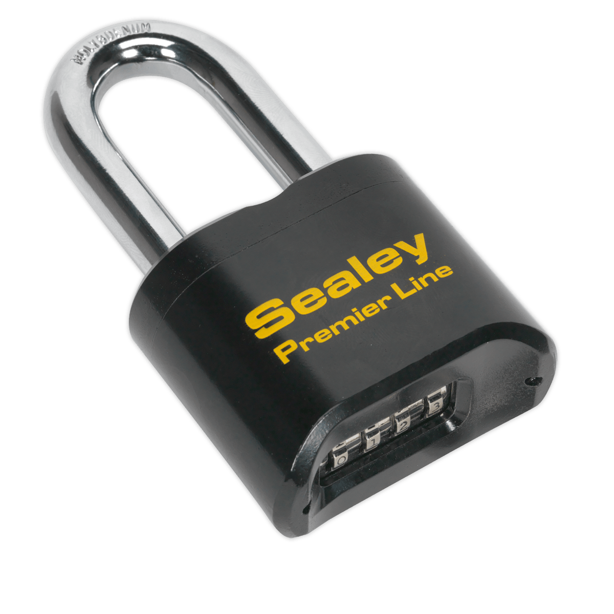 Sealey PL603L Premier™ Steel Body Combination Padlock Long Shackle 62mm - PL603L - Sealey Tools UK - Trade Counter Direct