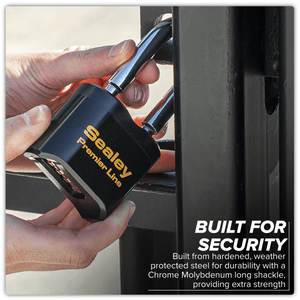 Sealey PL603L Premier™ Steel Body Combination Padlock Long Shackle 62mm - PL603L - Sealey Tools UK - Trade Counter Direct
