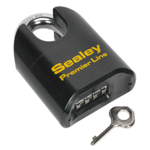 Sealey PL603S Premier™ Steel Body Combination Padlock Shrouded Shackle 62mm - PL603S - Sealey Tools UK - Trade Counter Direct