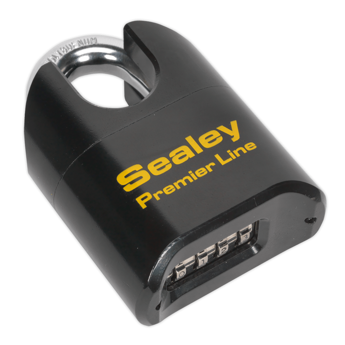 Sealey PL603S Premier™ Steel Body Combination Padlock Shrouded Shackle 62mm - PL603S - Sealey Tools UK - Trade Counter Direct