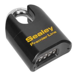 Sealey PL603S Premier™ Steel Body Combination Padlock Shrouded Shackle 62mm - PL603S - Sealey Tools UK - Trade Counter Direct