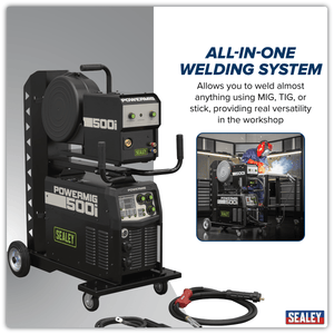 Sealey POWERMIG500I 500A Professional Gas/Gasless MIG/TIG/MMA Inverter Welder With Portable Wire Feeder 400V/3ph - POWERMIG500I - Sealey Tools UK - Trade Counter Direct