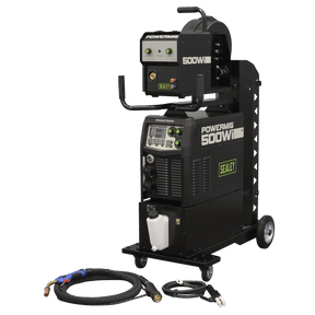 Sealey POWERMIG500WI 500A Professional Gas/Gasless MIG/TIG/MMA Inverter Welder with Portable Wire Feeder & Water Cooler 400V 3ph - POWERMIG500WI - Sealey Tools UK - Trade Counter Direct