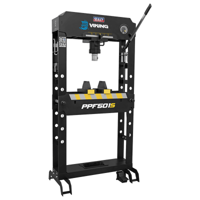 Sealey PPF501S Viking Air/Hydraulic Press 50 Tonne Floor Type with Sliding Ram and Foot Pedal - PPF501S - Sealey Tools UK - Trade Counter Direct