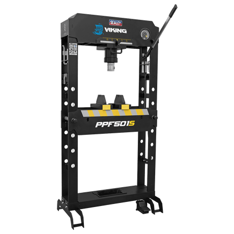 Sealey PPF501S Viking Air/Hydraulic Press 50 Tonne Floor Type with Sliding Ram and Foot Pedal - PPF501S - Sealey Tools UK - Trade Counter Direct