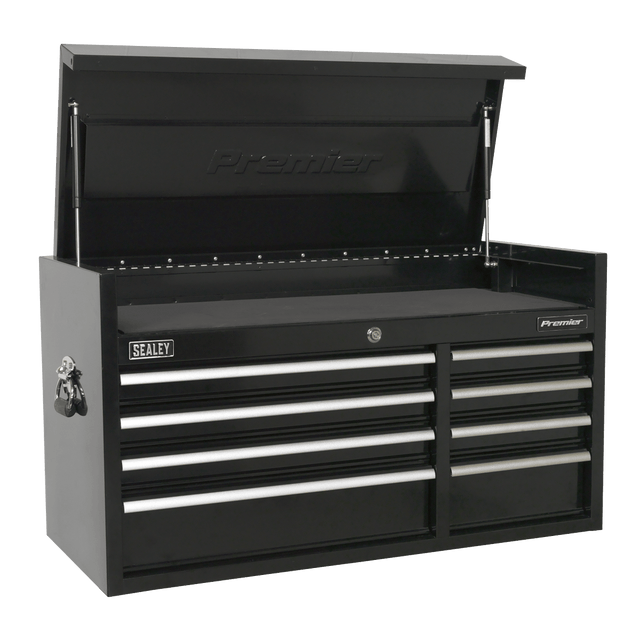 Sealey PTB104008 Premier™ Heavy-Duty Extra-Wide Topchest 8 Drawer 1040mm - Black - PTB104008 - Sealey Tools UK - Trade Counter Direct