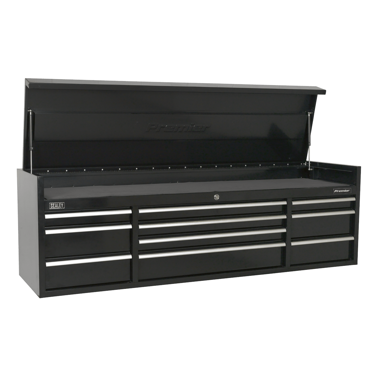 Sealey PTB181510 Premier™ Heavy-Duty Extra-Wide Topchest 10 Drawer 1830mm - Black - PTB181510 - Sealey Tools UK - Trade Counter Direct