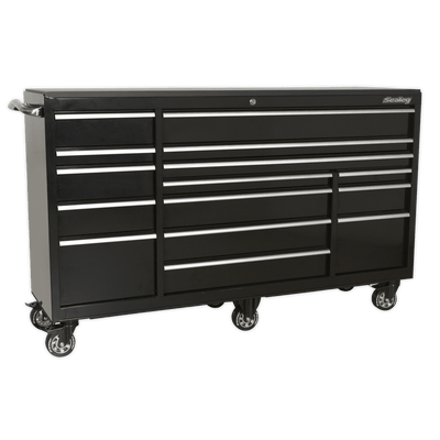 Sealey PTB183015 Rollcab 15 Drawer 1845mm Heavy - Duty Black - PTB183015 - Sealey Tools UK - Trade Counter Direct