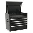 Sealey PTB66004 Premier™ Heavy-Duty Topchest 4 Drawer 660mm - Black - PTB66004 - Sealey Tools UK - Trade Counter Direct