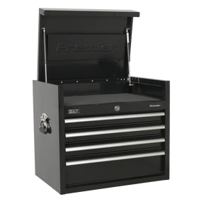 Sealey PTB66004 Premier™ Heavy-Duty Topchest 4 Drawer 660mm - Black - PTB66004 - Sealey Tools UK - Trade Counter Direct