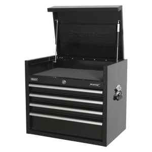 Sealey PTB66004 Premier™ Heavy-Duty Topchest 4 Drawer 660mm - Black - PTB66004 - Sealey Tools UK - Trade Counter Direct