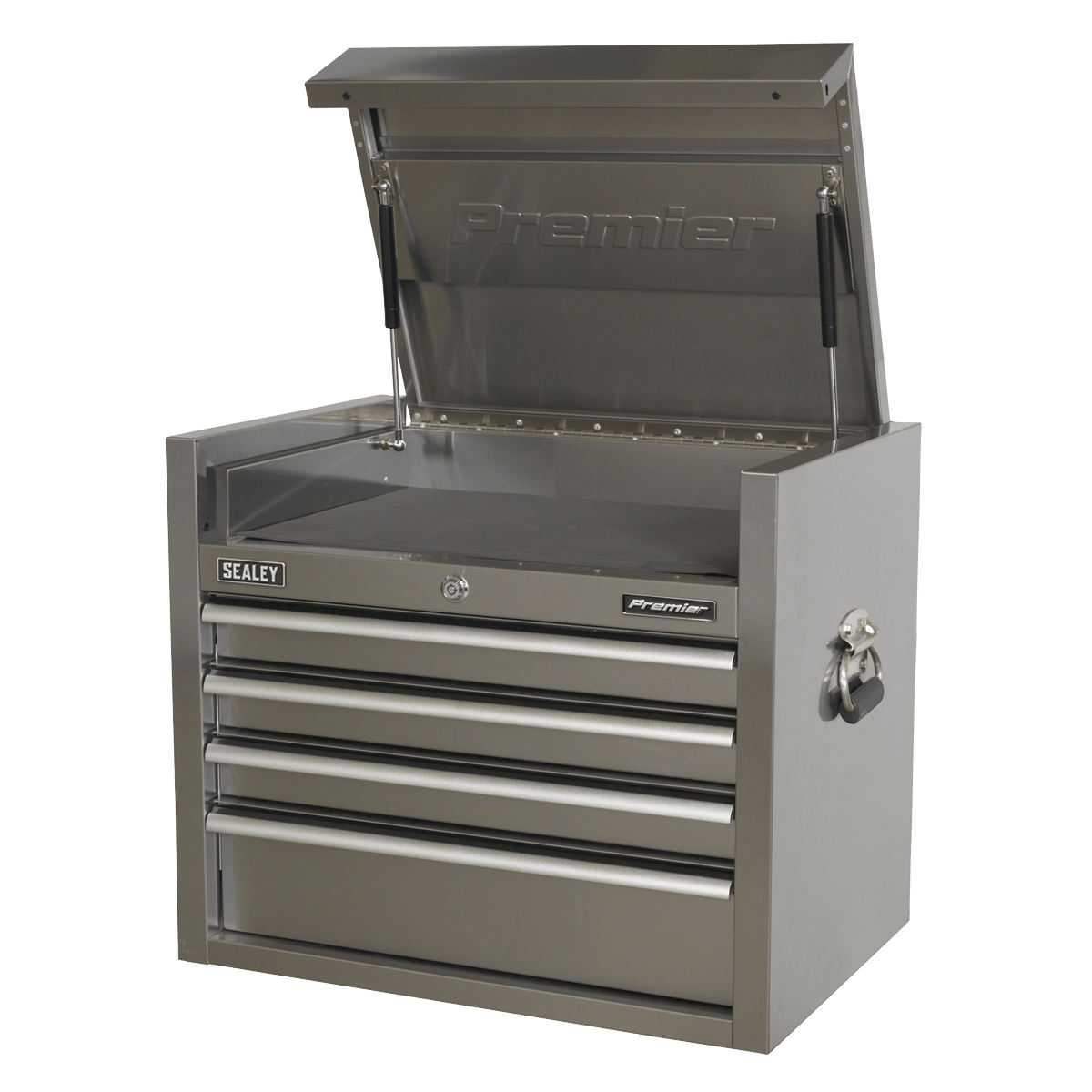 Sealey PTB66004SS Premier™ Heavy-Duty Topchest 4 Drawer 675mm - Stainless Steel - PTB66004SS - Sealey Tools UK - Trade Counter Direct