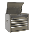 Sealey PTB66004SS Premier™ Heavy-Duty Topchest 4 Drawer 675mm - Stainless Steel - PTB66004SS - Sealey Tools UK - Trade Counter Direct