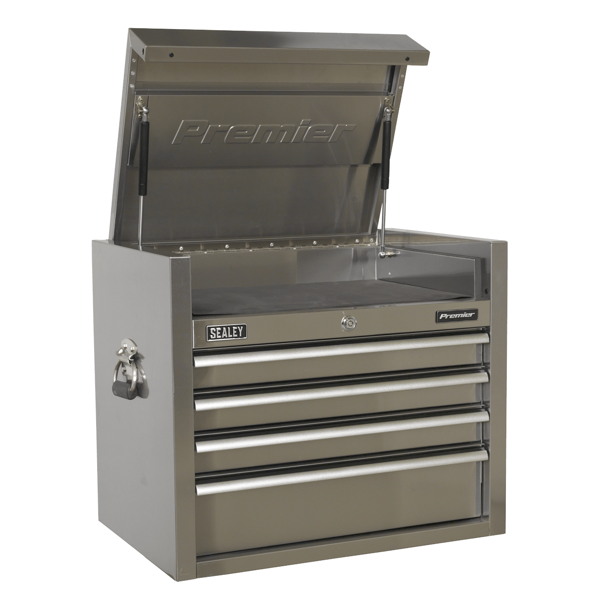 Sealey PTB66004SS Premier™ Heavy-Duty Topchest 4 Drawer 675mm - Stainless Steel - PTB66004SS - Sealey Tools UK - Trade Counter Direct