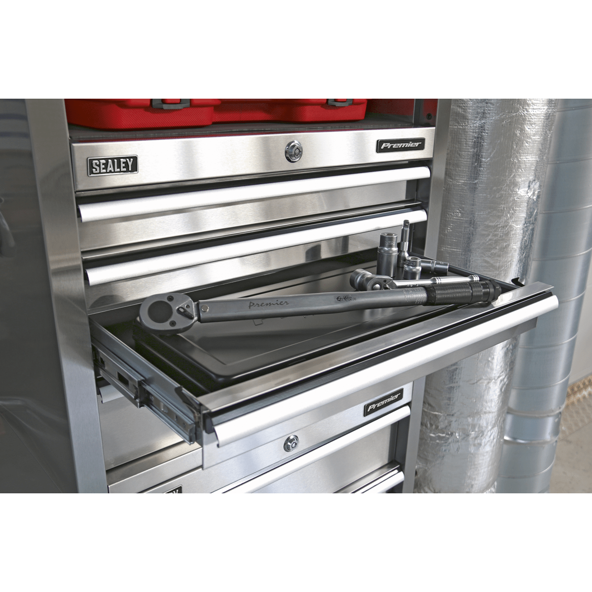 Sealey PTB66004SS Premier™ Heavy-Duty Topchest 4 Drawer 675mm - Stainless Steel - PTB66004SS - Sealey Tools UK - Trade Counter Direct
