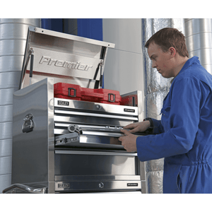 Sealey PTB66004SS Premier™ Heavy-Duty Topchest 4 Drawer 675mm - Stainless Steel - PTB66004SS - Sealey Tools UK - Trade Counter Direct