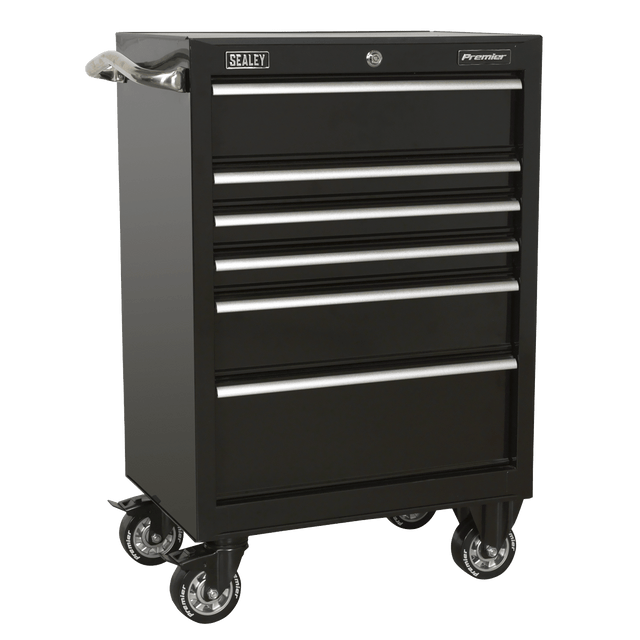 Sealey PTB67506 Premier™ Heavy-Duty Rollcab 6 Drawer 675mm - Black - PTB67506 - Sealey Tools UK - Trade Counter Direct