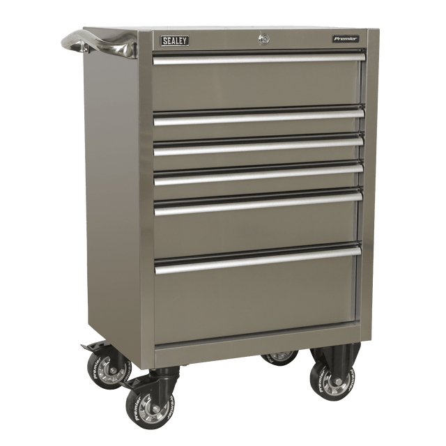 Sealey PTB67506SS Rollcab 6 Drawer 675mm Stainless Steel Heavy - Duty - PTB67506SS - Sealey Tools UK - Trade Counter Direct