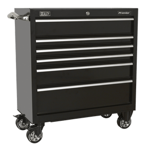 Sealey PTB93006 Premier™ Heavy-Duty Rollcab 930mm 6 Drawer - Black - PTB93006 - Sealey Tools UK - Trade Counter Direct