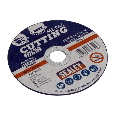 Sealey PTC/100CT Cutting Disc Ø100 x 1.6mm 16mm Bore - PTC/100CT - Sealey Tools UK - Trade Counter Direct