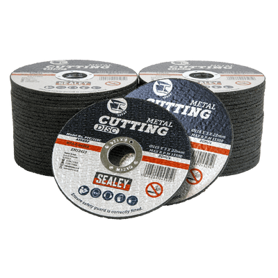 Sealey PTC/115C50 115 x 3mm Cutting Disc 22mm Bore - Pack of 50 - PTC/115C50 - Sealey Tools UK - Trade Counter Direct