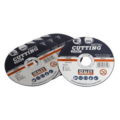 Sealey PTC/115CET5 115 x 1.2mm Cutting Disc 22mm Bore - Pack of 5 - PTC/115CET5 - Sealey Tools UK - Trade Counter Direct
