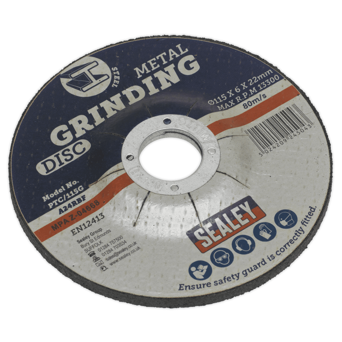 Sealey PTC/115G Grinding Disc Ø115 x 6mm Ø22mm Bore - PTC/115G - Sealey Tools UK - Trade Counter Direct