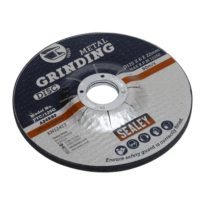 Sealey PTC/125G 125 x 6mm Grinding Disc 22mm Bore - PTC/125G - Sealey Tools UK - Trade Counter Direct