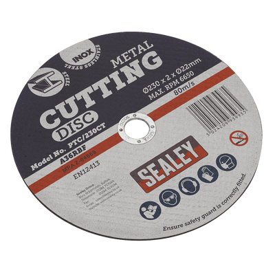 Sealey PTC/230CT 230 x 2mm Cutting Disc 22mm Bore - PTC/230CT - Sealey Tools UK - Trade Counter Direct