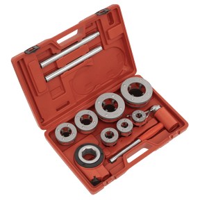 Sealey PTK992 Pipe Threading set 7pc 3/8" - 2"BSPT - PTK992 - Sealey Tools UK - Trade Counter Direct