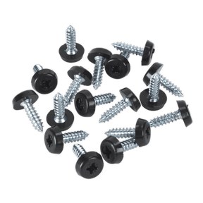 Sealey PTNP3 Numberplate Screw Plastic Enclosed Head 4.8 x 18mm Black Pack of 50 - PTNP3 - Sealey Tools UK - Trade Counter Direct