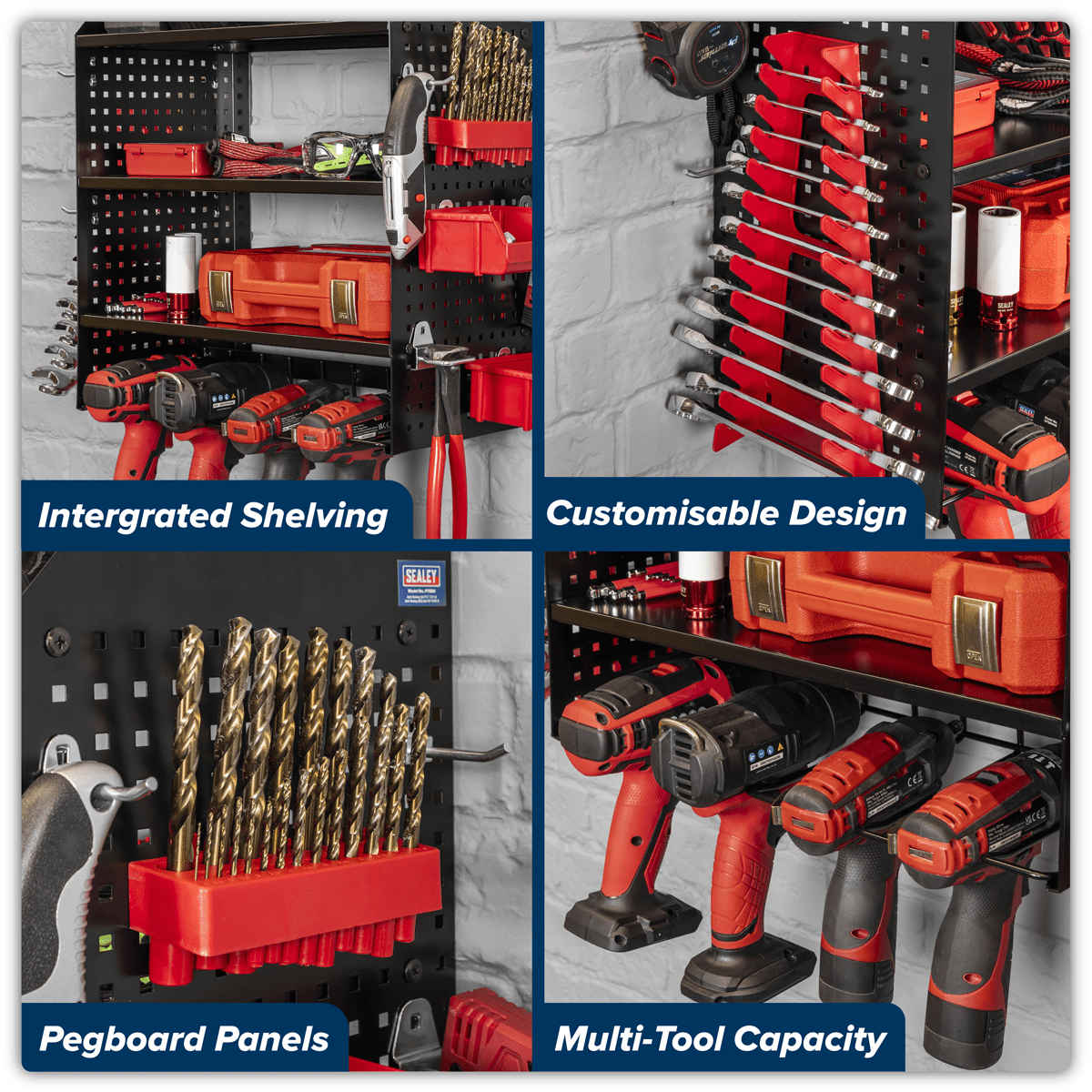 Sealey PTSR4 Power Tool Storage Rack with Shelves - PTSR4 - Sealey Tools UK - Trade Counter Direct