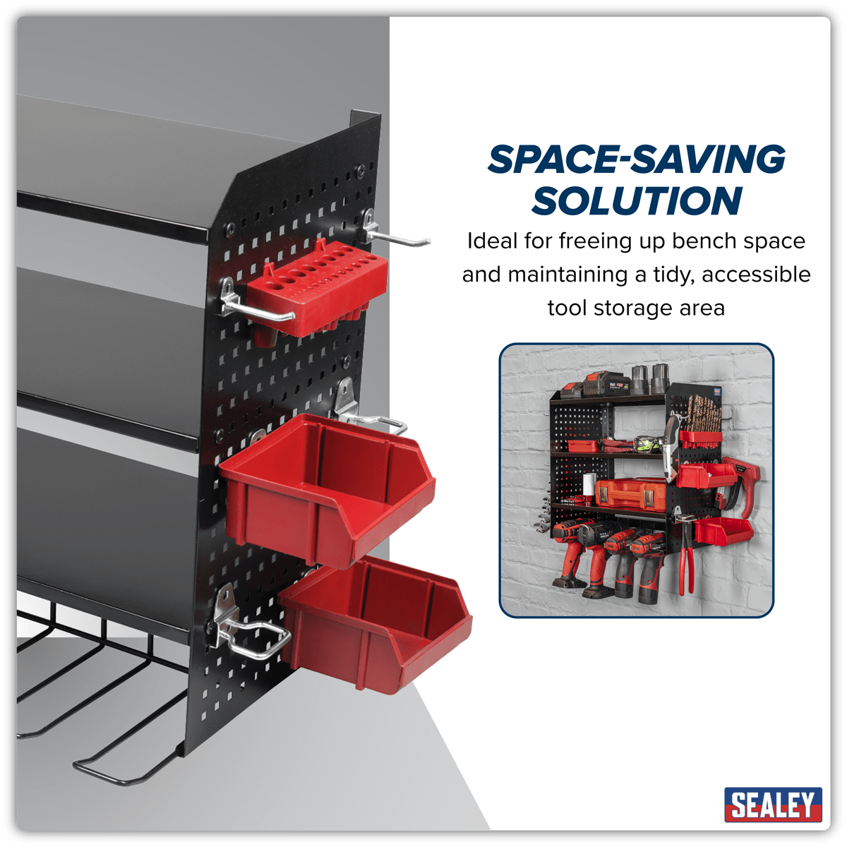 Sealey PTSR4 Power Tool Storage Rack with Shelves - PTSR4 - Sealey Tools UK - Trade Counter Direct