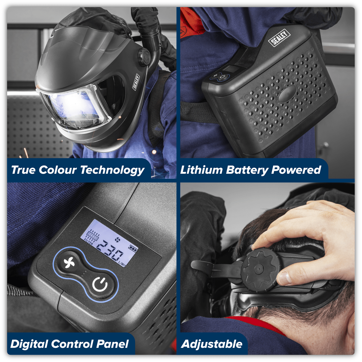 Sealey PWH618 Auto Darkening Welding Helmet with TH3 Powered Air Purifying Respirator (PAPR) - PWH618 - Sealey Tools UK - Trade Counter Direct