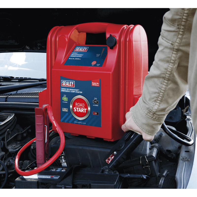 Sealey RS103 RoadStart Emergency Power Pack 12V 3200 Peak Amps - Mobile Power Systems - SLY-12950 - Sealey Tools UK - Trade Counter Direct