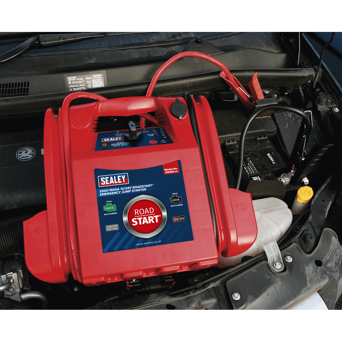 Sealey RS105 RoadStart Emergency Power Pack 12/24V 3200/1600 Peak Amps - Mobile Power Systems - SLY-12952 - Sealey Tools UK - Trade Counter Direct