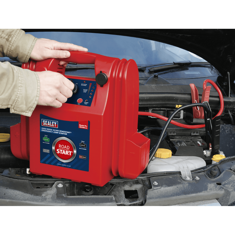 Sealey RS105 RoadStart Emergency Power Pack 12/24V 3200/1600 Peak Amps - Mobile Power Systems - SLY-12952 - Sealey Tools UK - Trade Counter Direct