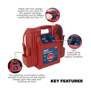 Sealey RS105 RoadStart Emergency Power Pack 12/24V 3200/1600 Peak Amps - Mobile Power Systems - SLY-12952 - Sealey Tools UK - Trade Counter Direct