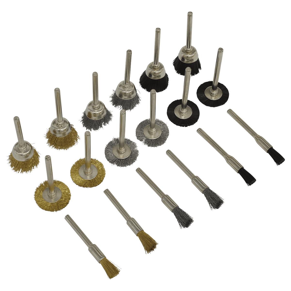 Sealey RTA18WB Rotary Tool Brush Set 18pc - RTA18WB - Sealey Tools UK - Trade Counter Direct