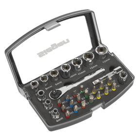 Sealey S01036 Socket & Bit Set 31pc 1/4"Sq Drive - S01036 - Sealey Tools UK - Trade Counter Direct
