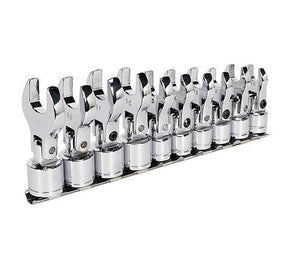 Sealey S01043 Flexible Crow's Foot Open End Spanner Set 10pc 3/8i - SLY-18410 - Sealey Tools UK - Trade Counter Direct