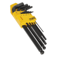Sealey S01093 Ball - End Hex Key Set 9pc Long Metric - S01093 - Sealey Tools UK - Trade Counter Direct
