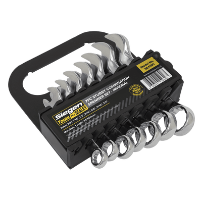 Sealey S01190 Combination Spanner Set 7pc Stubby Imperial - S01190 - Sealey Tools UK - Trade Counter Direct