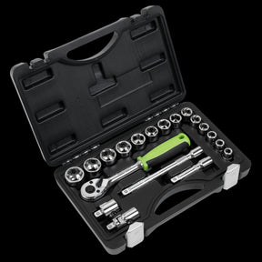 Sealey S01235 Socket Set 19pc 3/8"Sq Drive Metric - S01235 - Sealey Tools UK - Trade Counter Direct