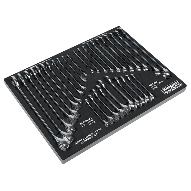 Sealey S01239 Combination Spanner Set 32pc - Metric/Imperial - S01239 - Sealey Tools UK - Trade Counter Direct