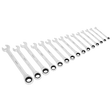 Sealey S01247 Combination Ratchet Spanner Set 15pc Metric - S01247 - Sealey Tools UK - Trade Counter Direct