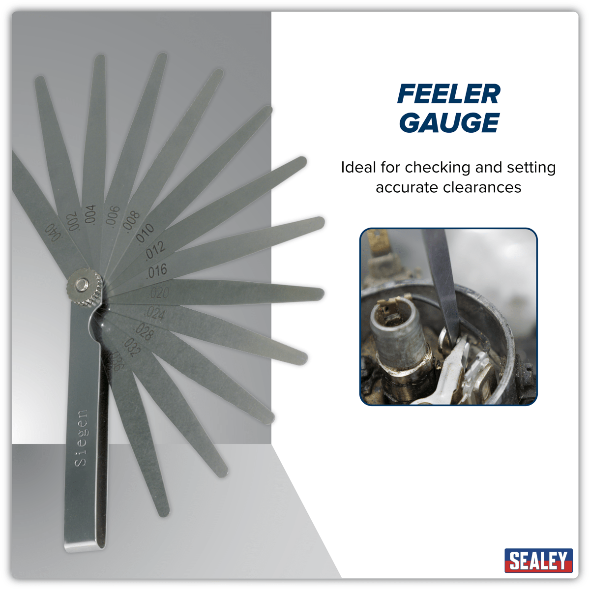 Sealey S0518 Siegen Imperial Feeler Gauge 13 Blade - S0518 - Sealey Tools UK - Trade Counter Direct