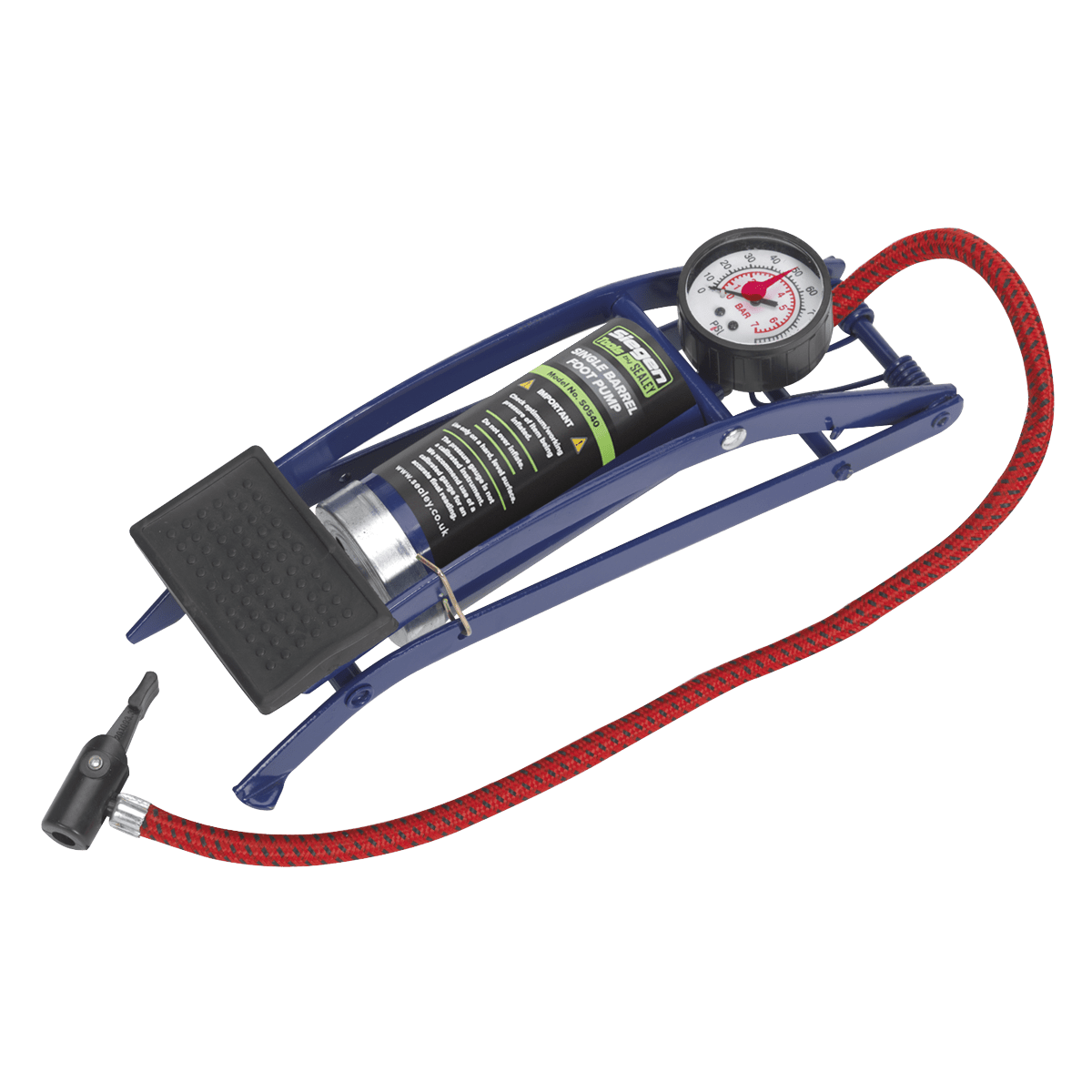 Sealey S0540 Siegen Single Barrel Foot Pump - S0540 - Sealey Tools UK - Trade Counter Direct