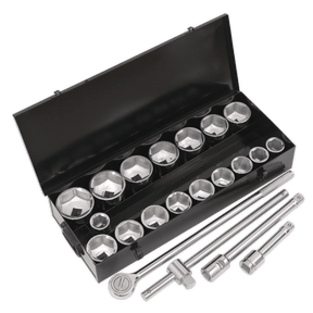 Sealey S0768 Socket Set 21pc 1"Sq Drive 6pt WallDrive® Metric - S0768 - Sealey Tools UK - Trade Counter Direct