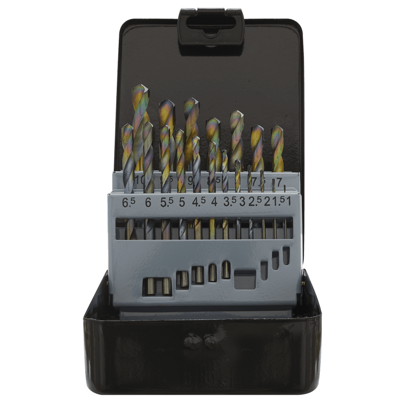 Sealey S0868 Siegen HSS Edge Ground Drill Bit Set 19pc - DIN 338 - S0868 - Sealey Tools UK - Trade Counter Direct
